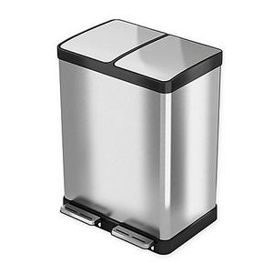 halo Premium Stainless Steel 16-Gallon Recycler Trash Can