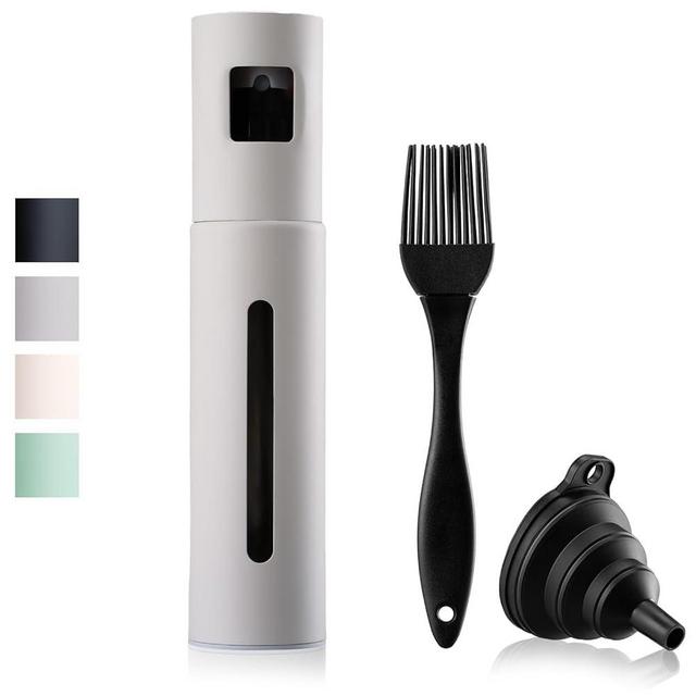 Schmidt & Kramer Oil Sprayer for cooking I Premium Stainless Steel and Glass Oil Mister for Healthy Cooking I Practical Sprayer for Precise Dosage, Suitable for All Cooking Oil (Chalk)