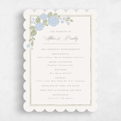 Blue Scalloped Wedding Program - Giselda