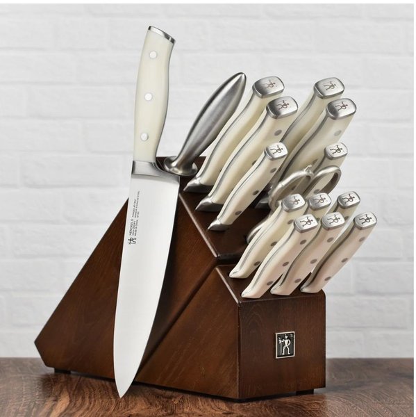 Henckels Forged Accent 16 Piece Off-White Knife Block Set