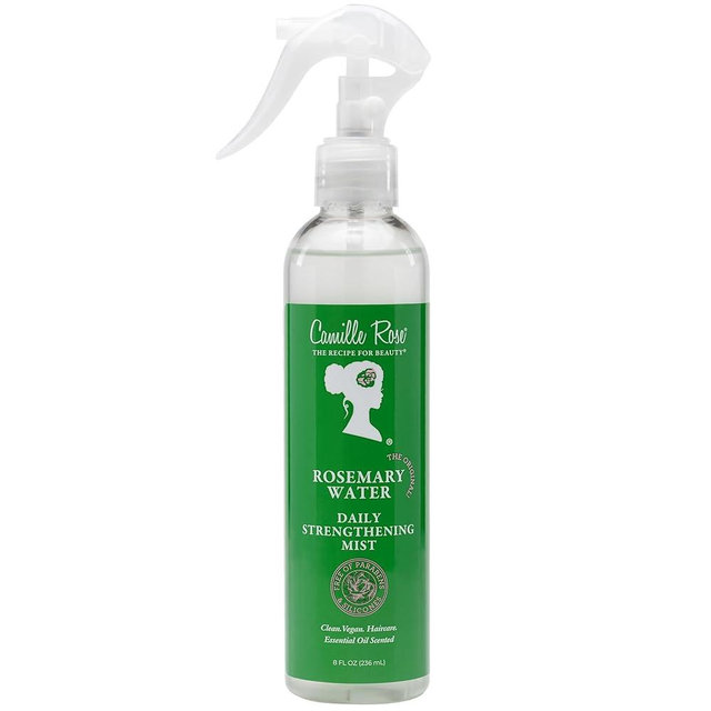 Camille Rose Rosemary Water Spray – Daily Strengthening Mist with Calming Aloe Vera and Cooling Peppermint Oil for Hair, 8 Oz
