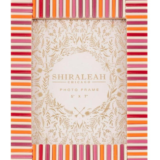 Shiraleah Viva 5" x 7" Mosaic Stripes Picture Frame, Red