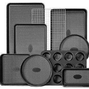 HONGBAKE 9-Piece Baking Pans Set - Dark Gray