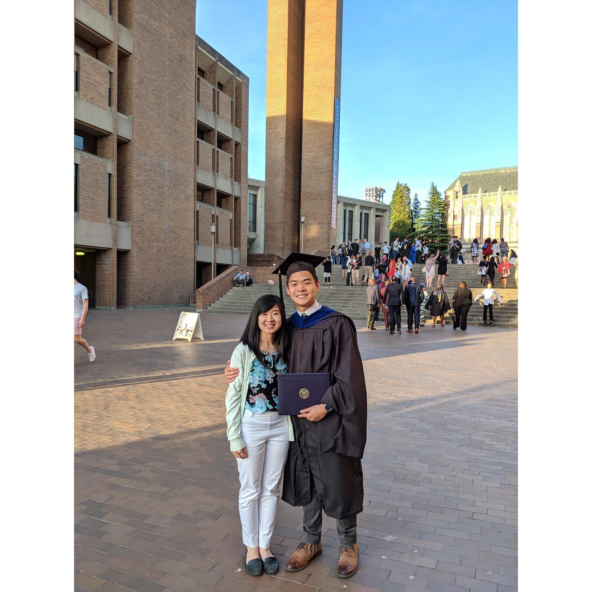 Spring 2019 - You'd think that at some point, we would stop paying UW so much tuition. But nope, Steven goes back to school and graduates with his SECOND Master's!