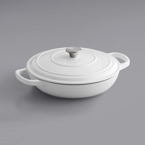 Cast Iron Enameled Brazier 3.5 Qt., Artic White