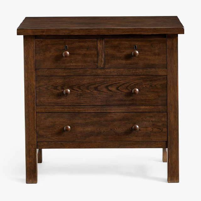 Farmhouse 28.5" 4-Drawer Nightstand, Sienna Brown
