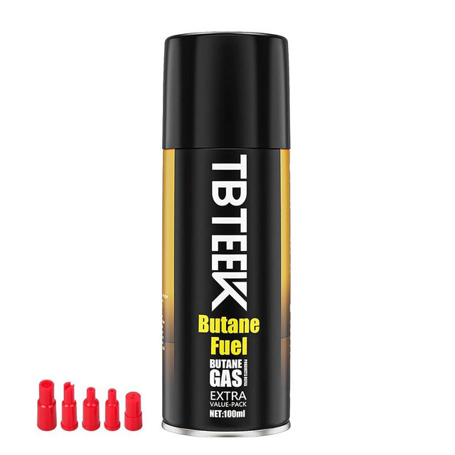 TBTeek Butane Refill, Ultra-Refined Lighter Fluid Refill, 100ml Butane Fuel Refill, Butane Canister for Torch Lighter, Butane Torch, Kitchen Blow Torch (1 Can)