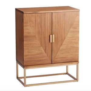 Caspian Vintage Acorn And Gold Metal Bar Cabinet - World Market