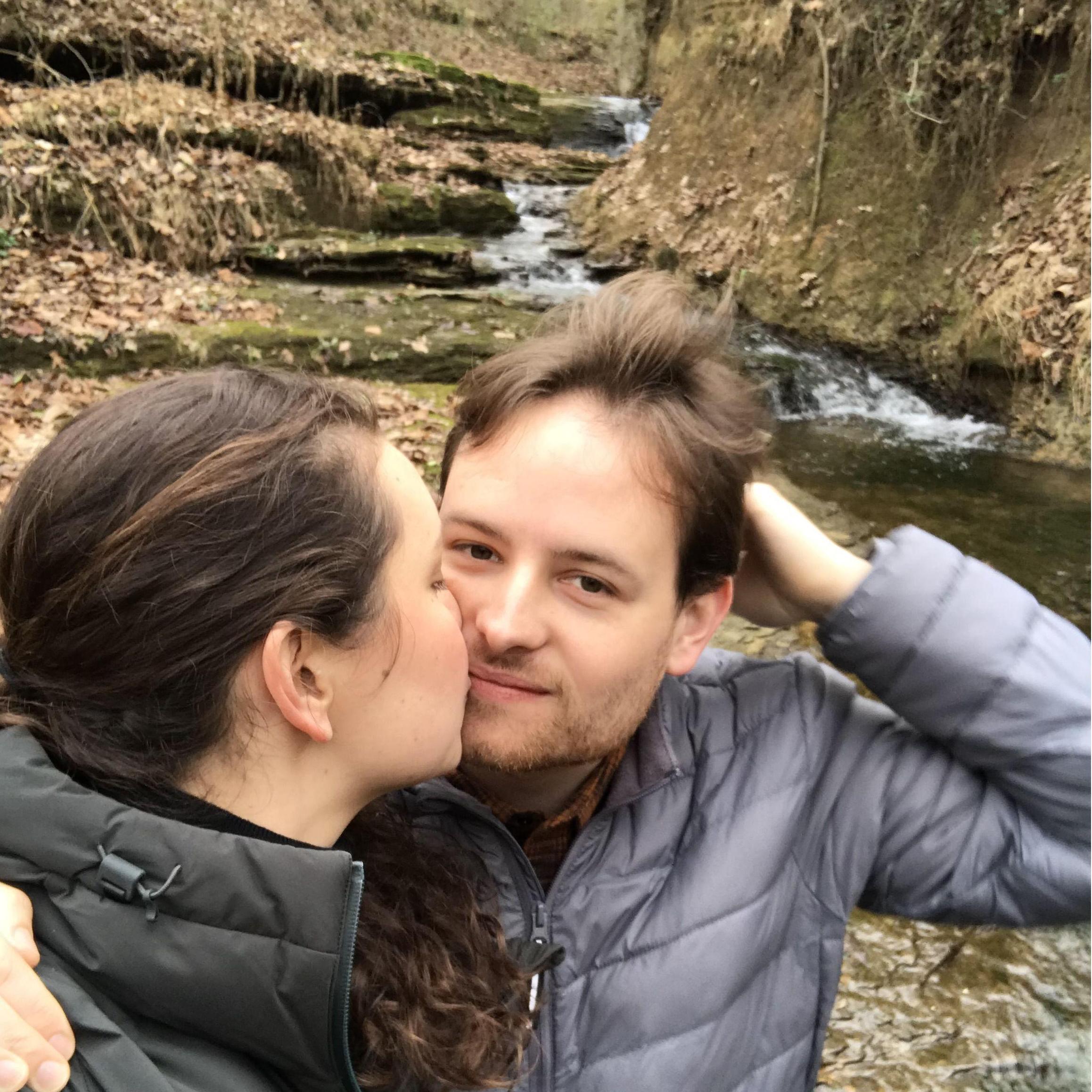 The stream behind the Schiller home