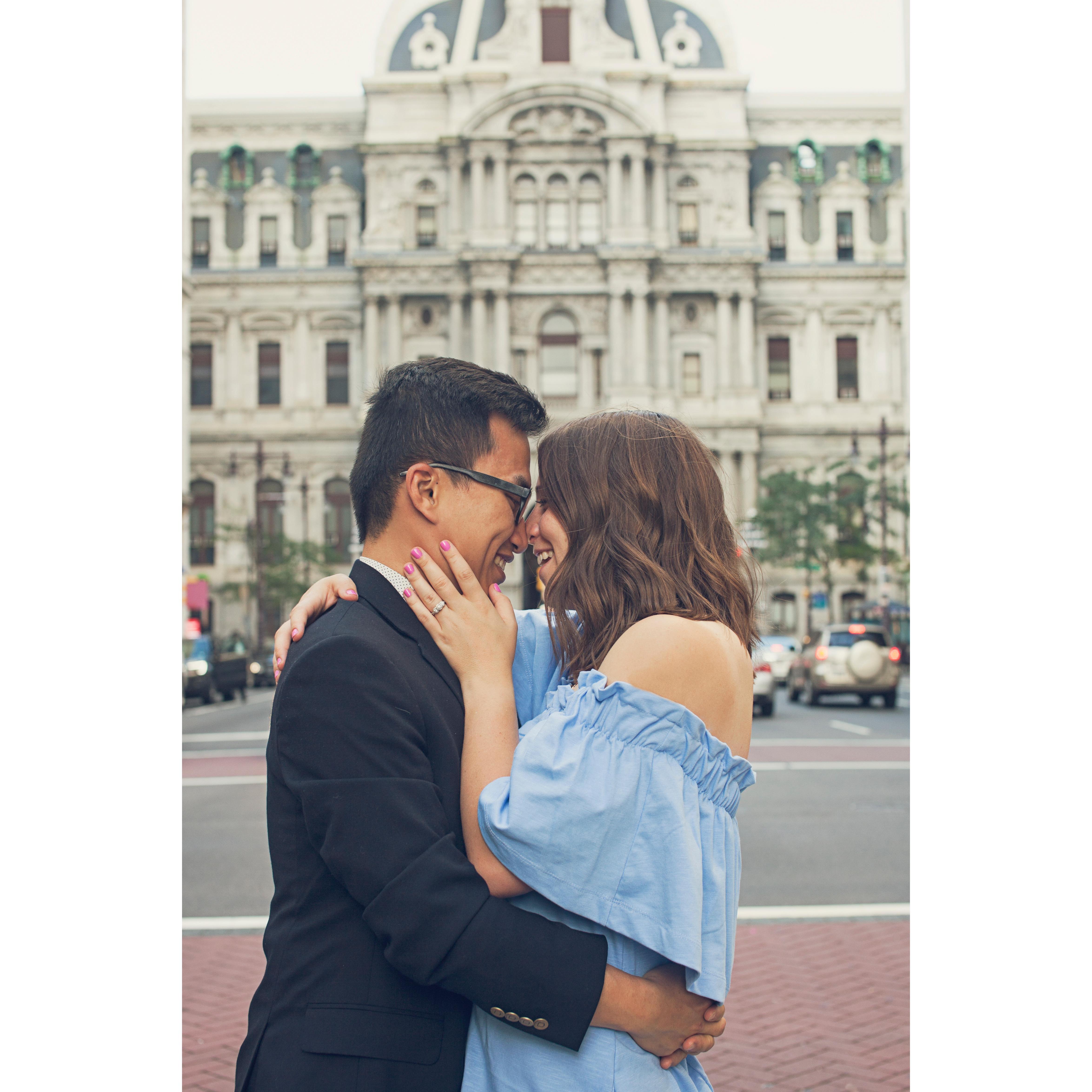 Mandatory "I do" photo in front of the iconic Philly City Hall