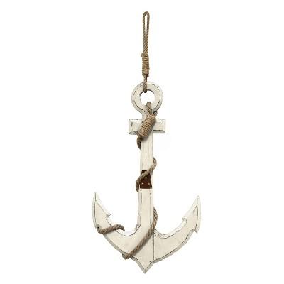 Stratton Home Decor 22.83"x12.6" Nautical Anchor Decorative Wall Art Set White