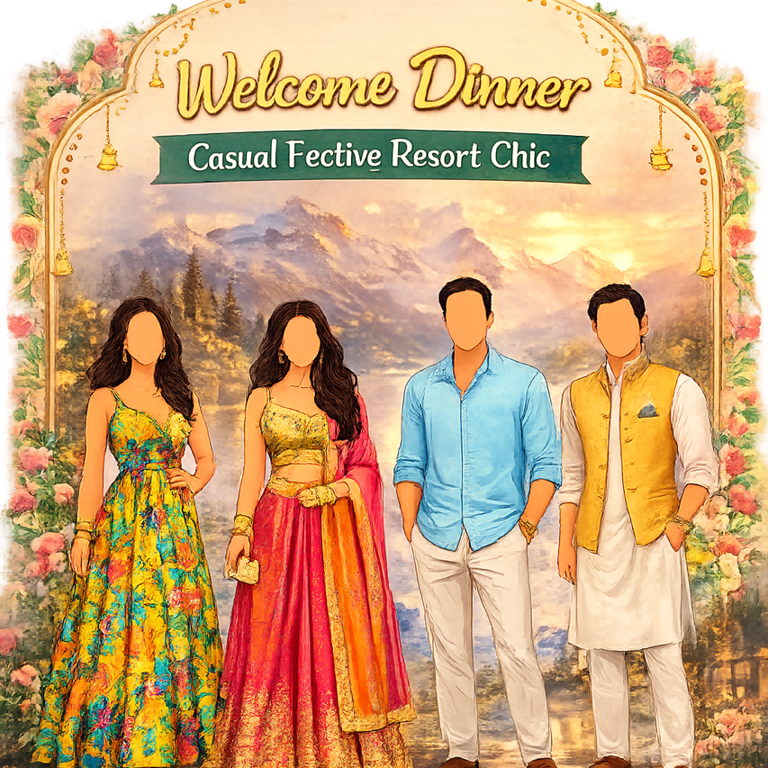 Welcome Dinner: Thursday, August 20th 
Indian, American Casual Fusion - Colorful, Fun, and Flowy
