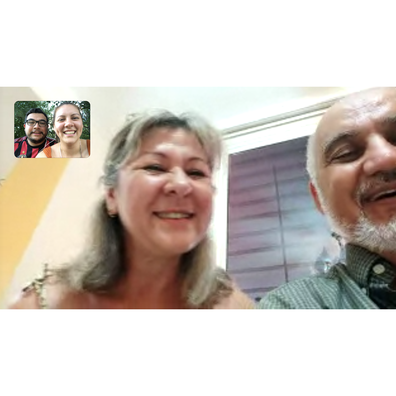 Tony met my parents for the first time... through a video call :) my parents live in Venezuela!