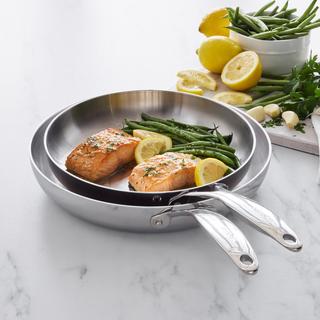 Valencia Pro 2-Piece Uncoated Open Frypan Set