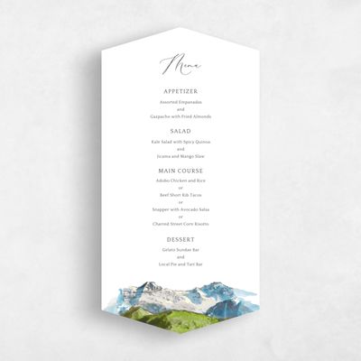 White Diamond Wedding Menu - Mirador