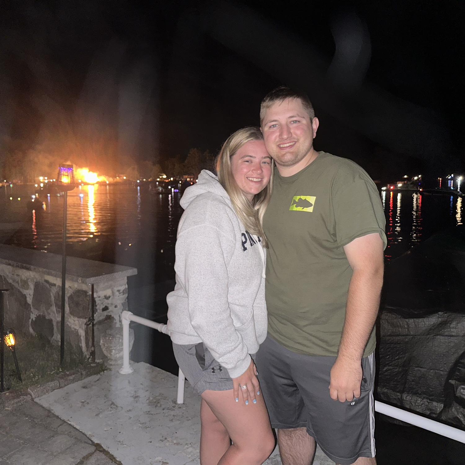 Jeremy and Hannah always love spending time at The Wood Family Lake House. They enjoy watching the huge bonfire burn to celebrate 4th of July every year!