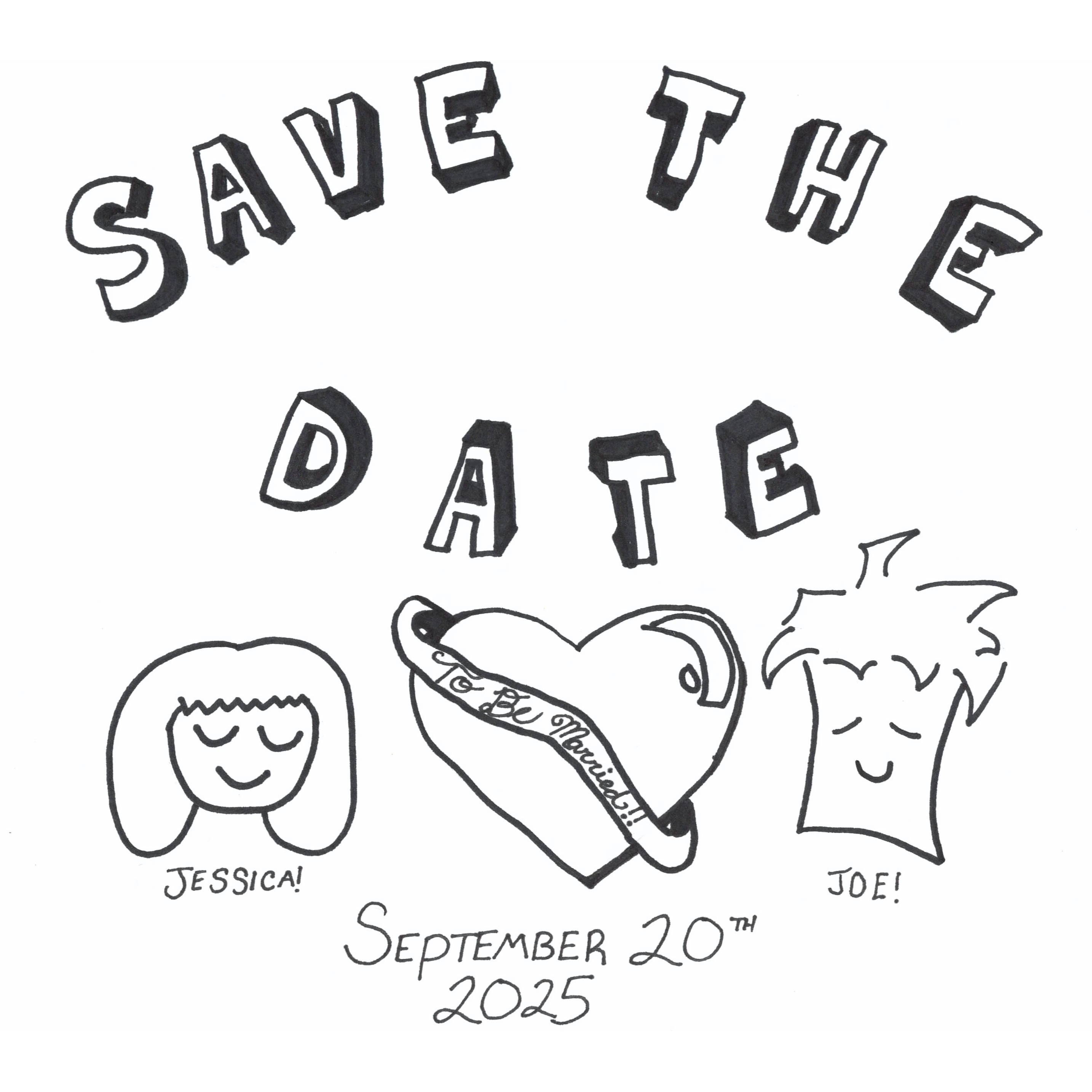 Our hand drawn save the date