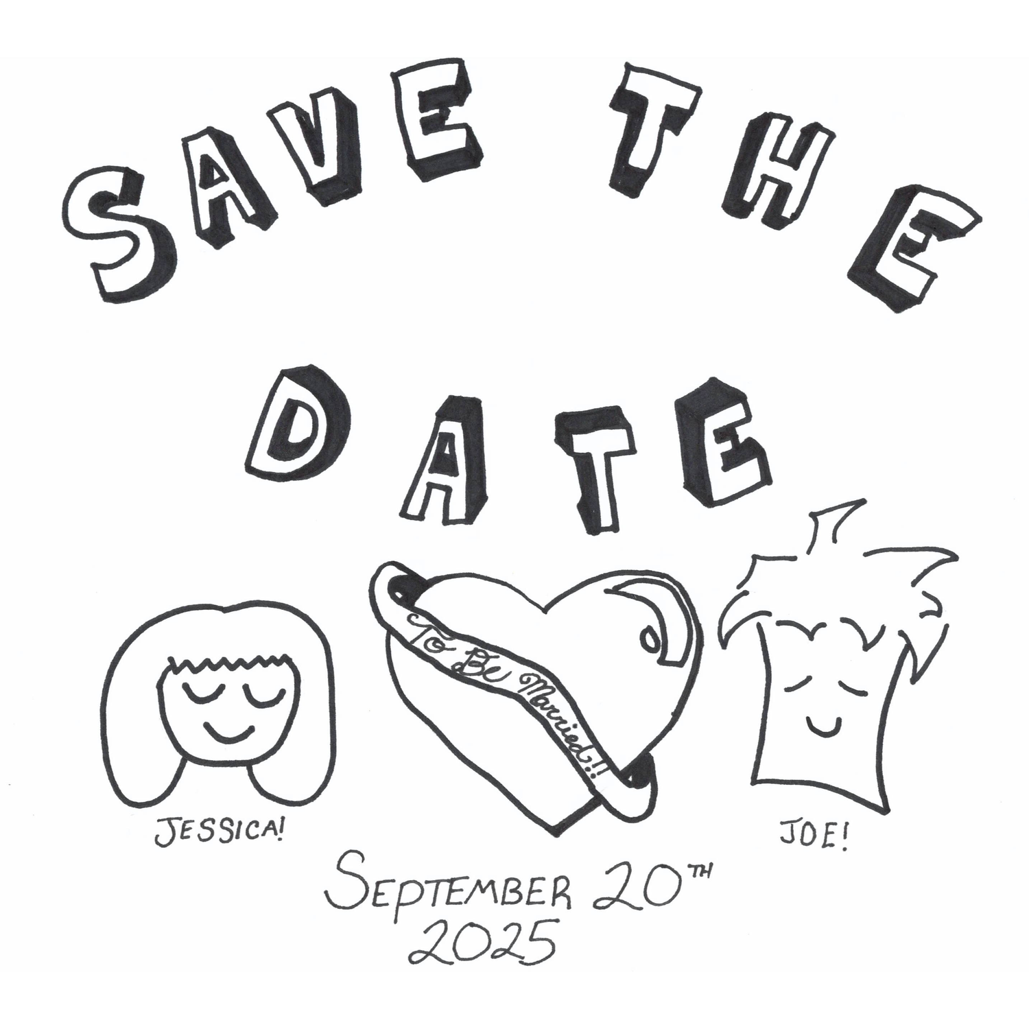 Our hand drawn save the date