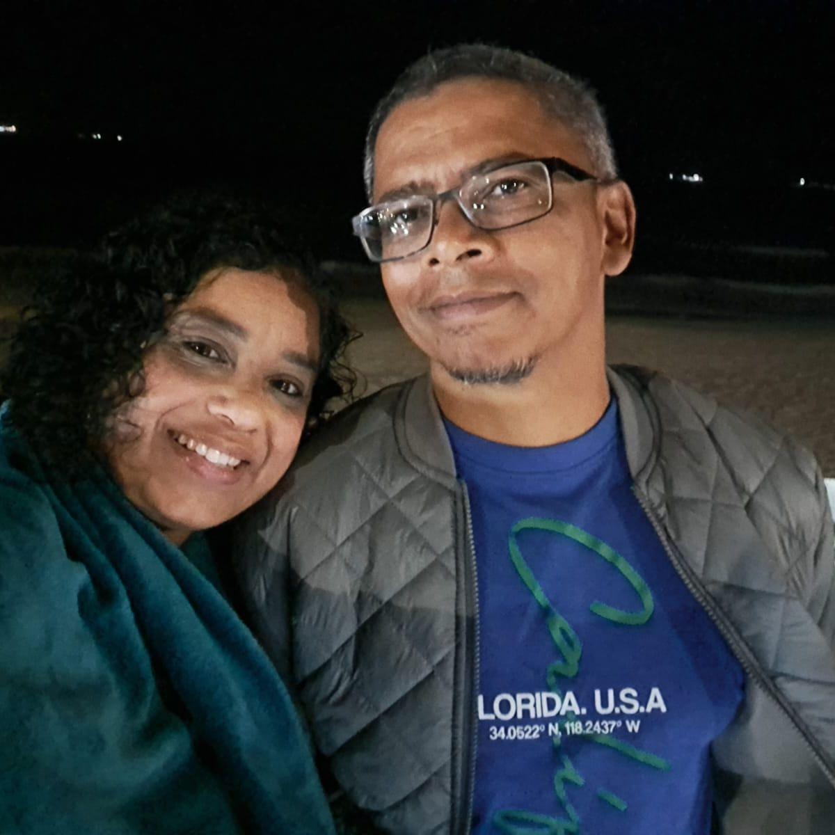 Watching the fireworks together at New Years Eve.