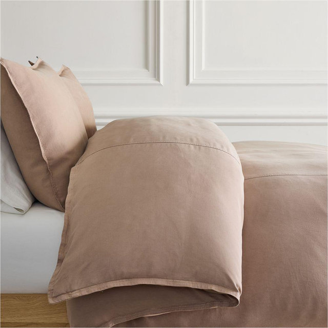 Brushed Tencel Twill Duvet, Full/Queen, Sandstone