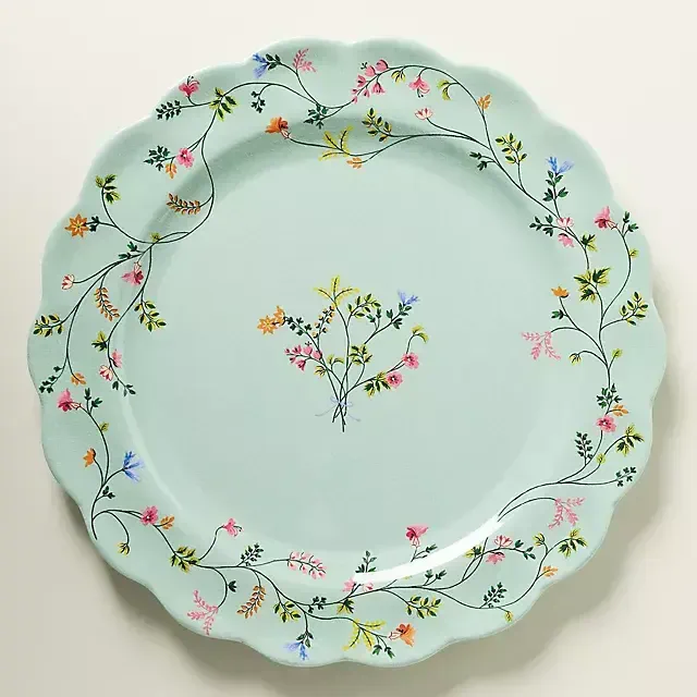 Annette Floral Melamine Dinner Plates, Set of 4