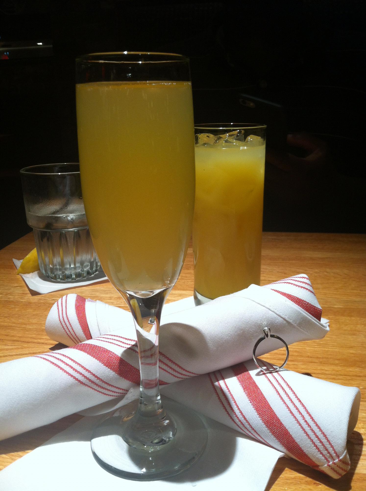 Mimosas, Screwdrivers... and a ring. *clink*