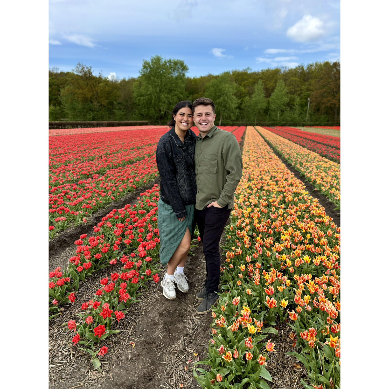 Exploring the tulip fields in Holland.