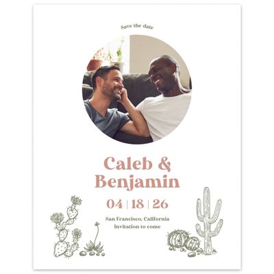White Boho Wedding Digital Save the Date - Avondale Photo