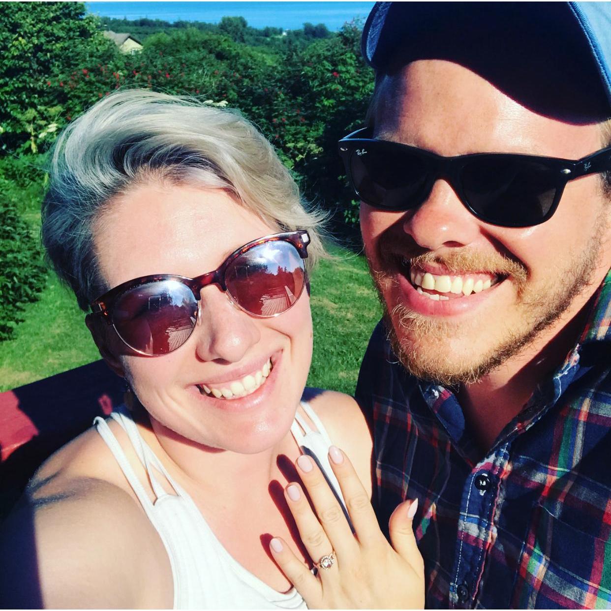 Billy proposed during our week-long vacation to Alaska last summer. We had just got done fighting and there was a pile of dirty laundry at his feet. It was perfect.