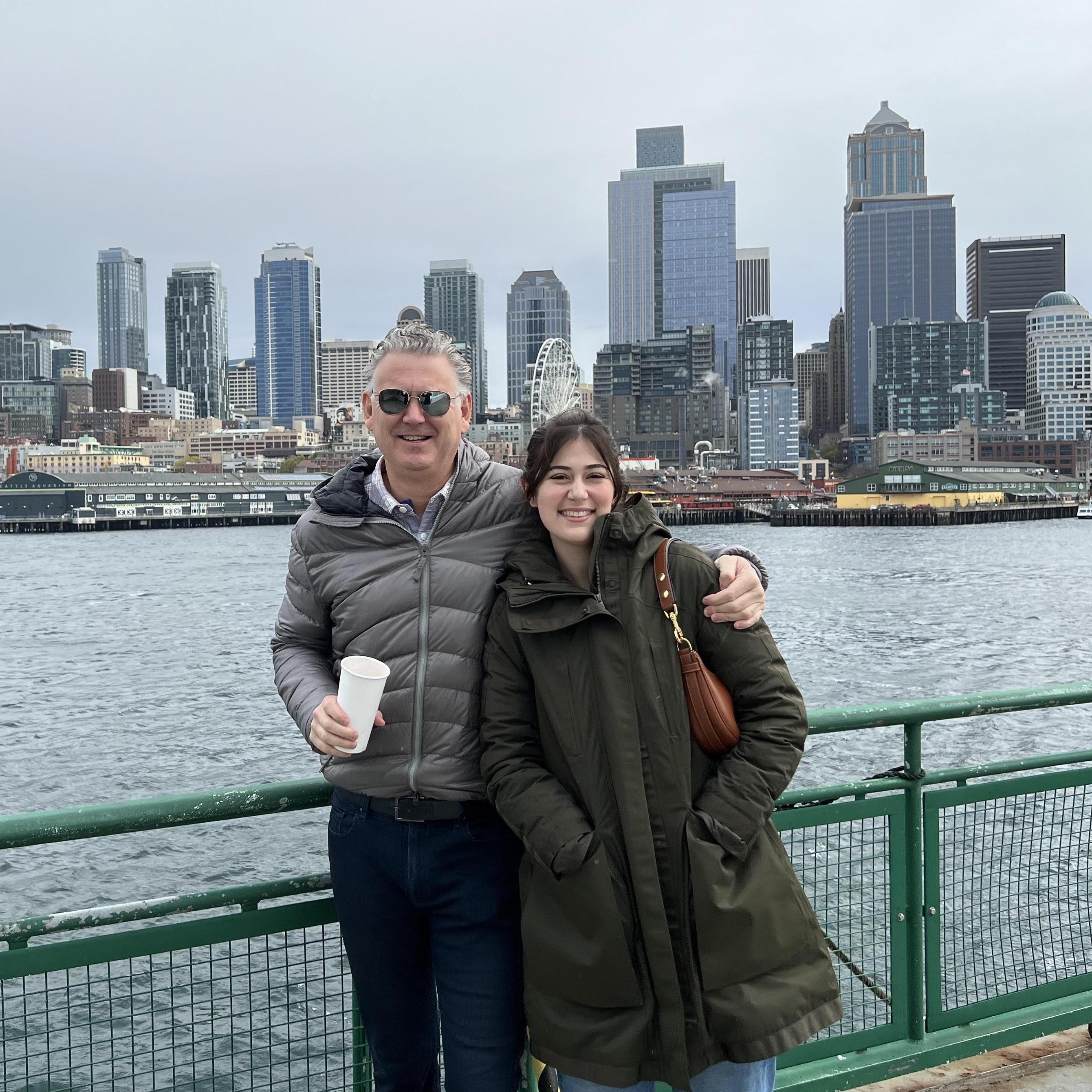 Mike and Isa on the ferry in Seattle