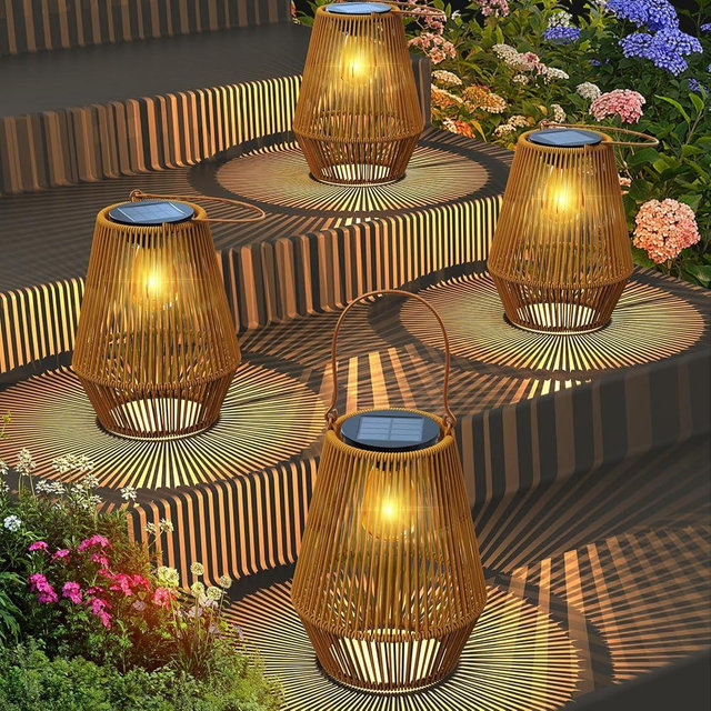 Solar Lanterns, KagoLing Solar Lanterns Outdoor Waterproof Solar Lights for Outside Hanging Solar Lights Outdoor Solar Lamp Lights Decoration for Garden,Yard,Patio,Porch,Trees,Lawn,Pathway, 4 Pack