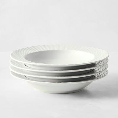 Williams Sonoma Pillivuyt Basketweave Porcelain Soup Plates (Set of 4)