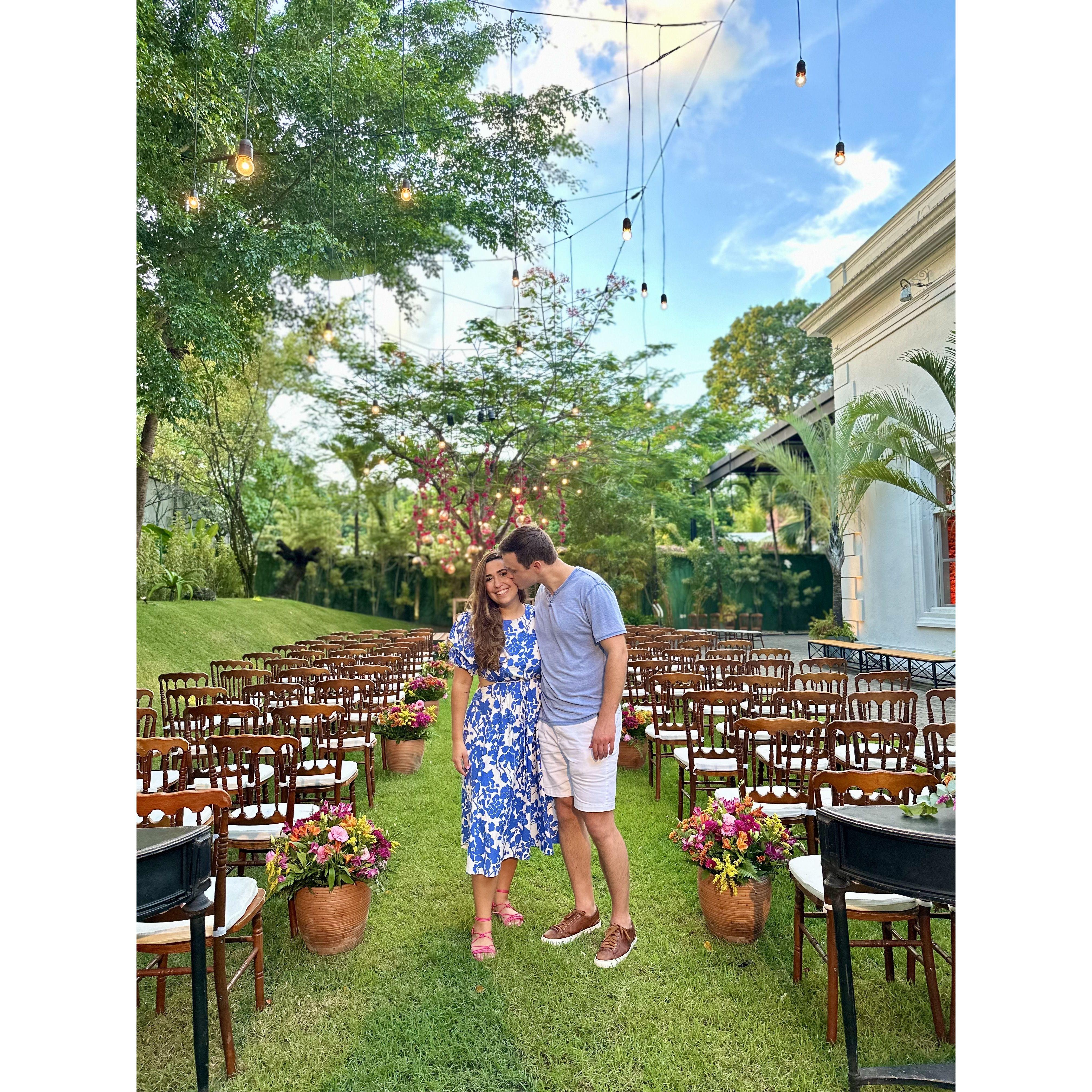 Janeiro de 2023 — O dia que escolhemos o local do casamento 💐