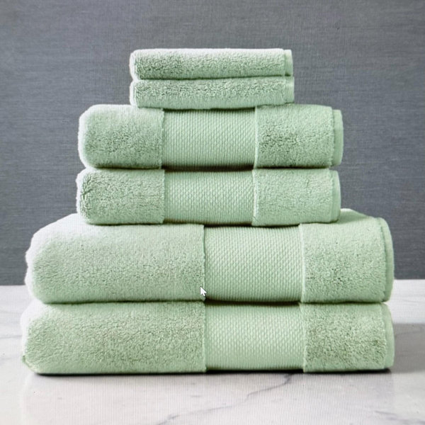 Set of Six Bath Towels, EUCALYLPTUS Color, Frontgate Resort