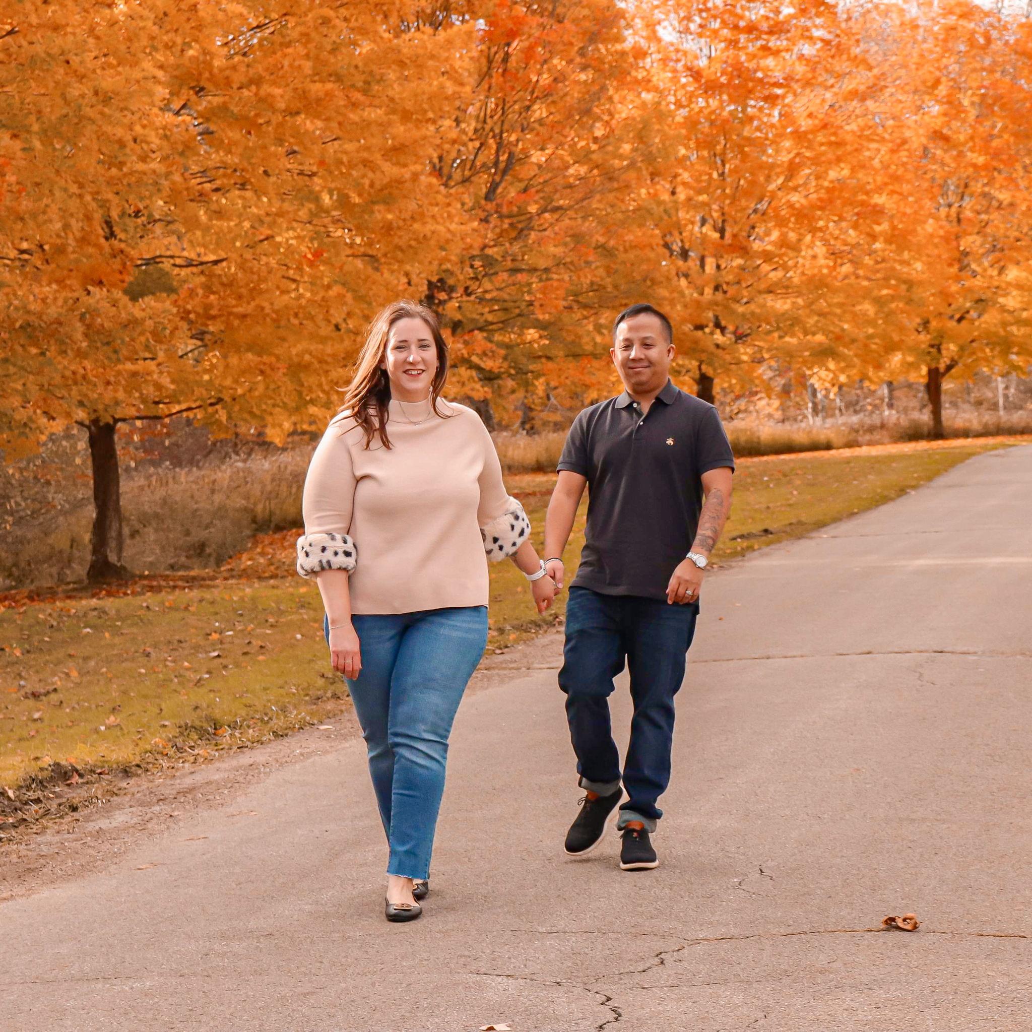 Sarah's mom took fall photos of us at Two Mile in Franklin, PA - October, 2023