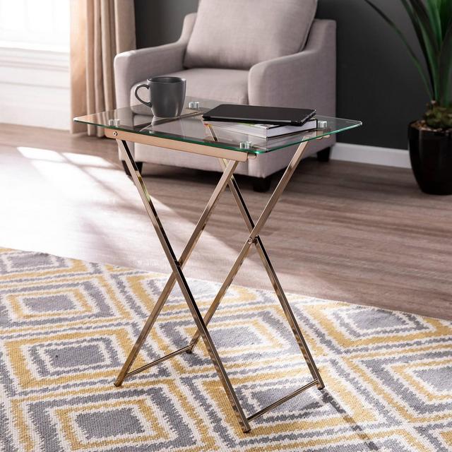 Milton Folding Tray Table Champagne - Aiden Lane