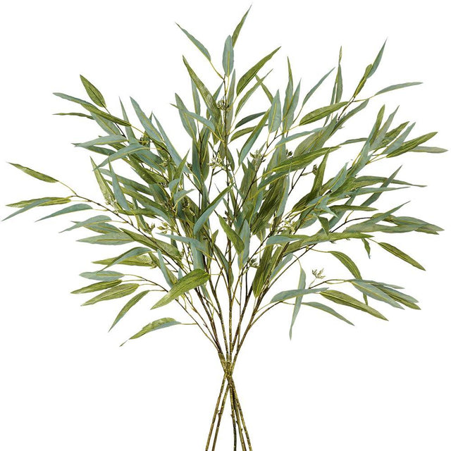 Melorca&Guilla Artificial Plants,6PCS 39" Green Eucalyptus Faux Branches for Vase,Faux Greenery Stems Artificial Plants for Shop Garden Office Home Décor (6, Green Eucalyptus)