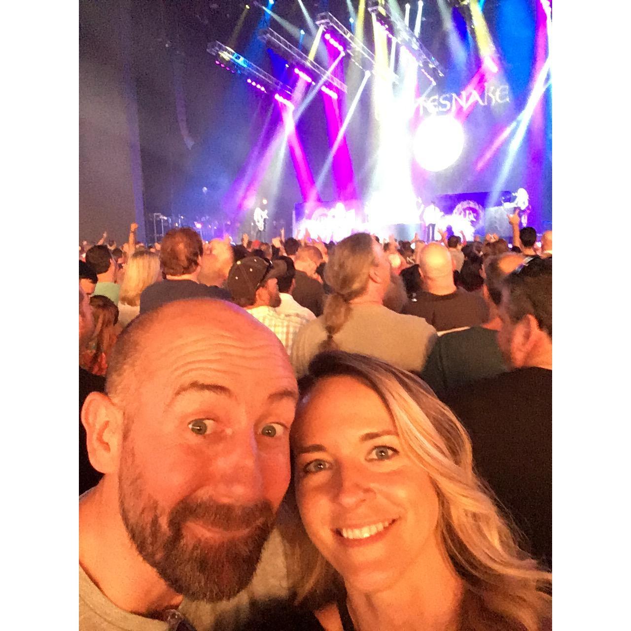 First "I love you's" exchanged after traveling to Texas to visit friends and see White Snake in concert.  "Is this love that I'm feeling..."
