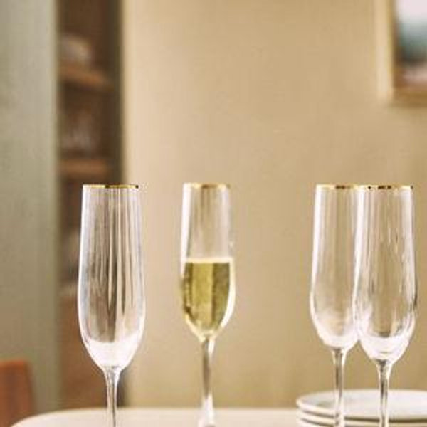 Waterfall Flutes, Set of 4