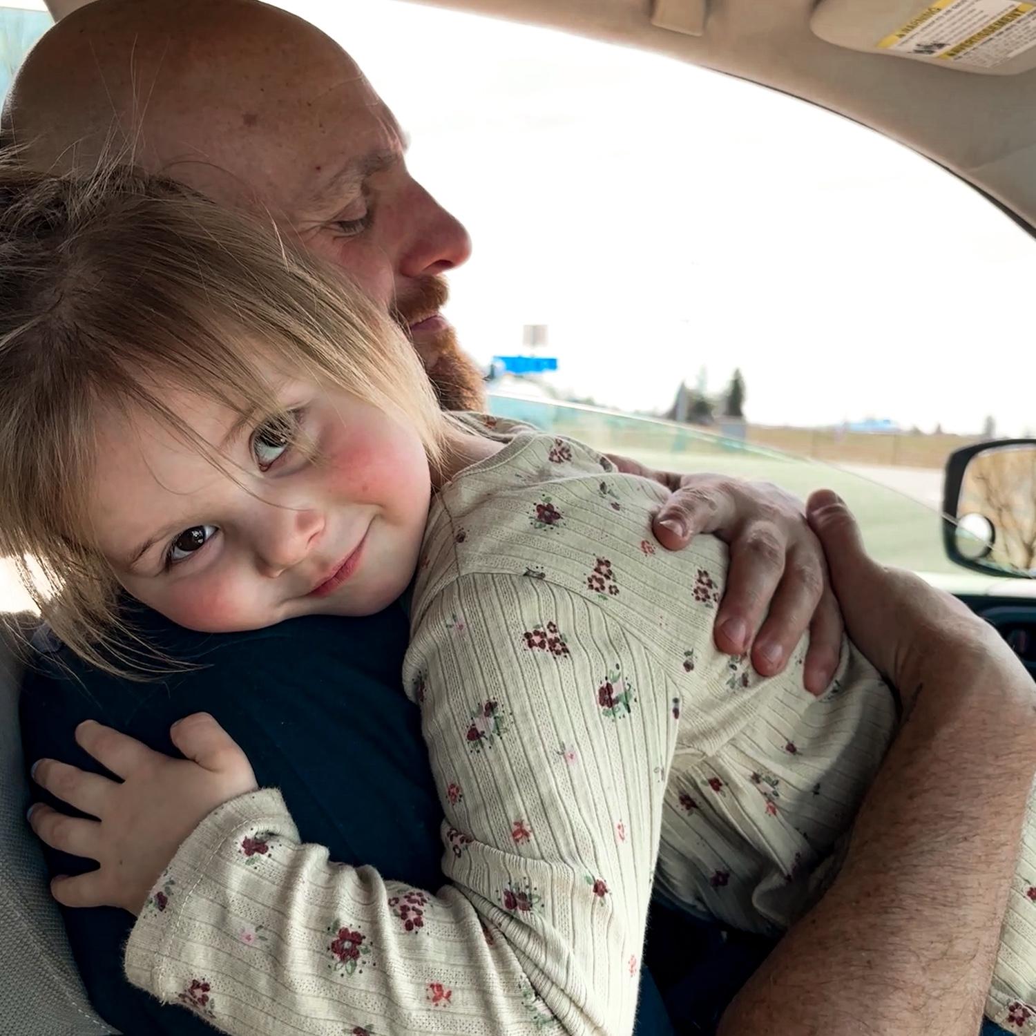 Saying goodbye at the airport.