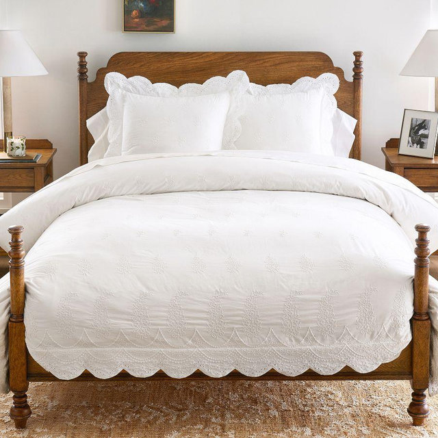 Heirloom Embroidered Duvet, White, King/Cal. King
