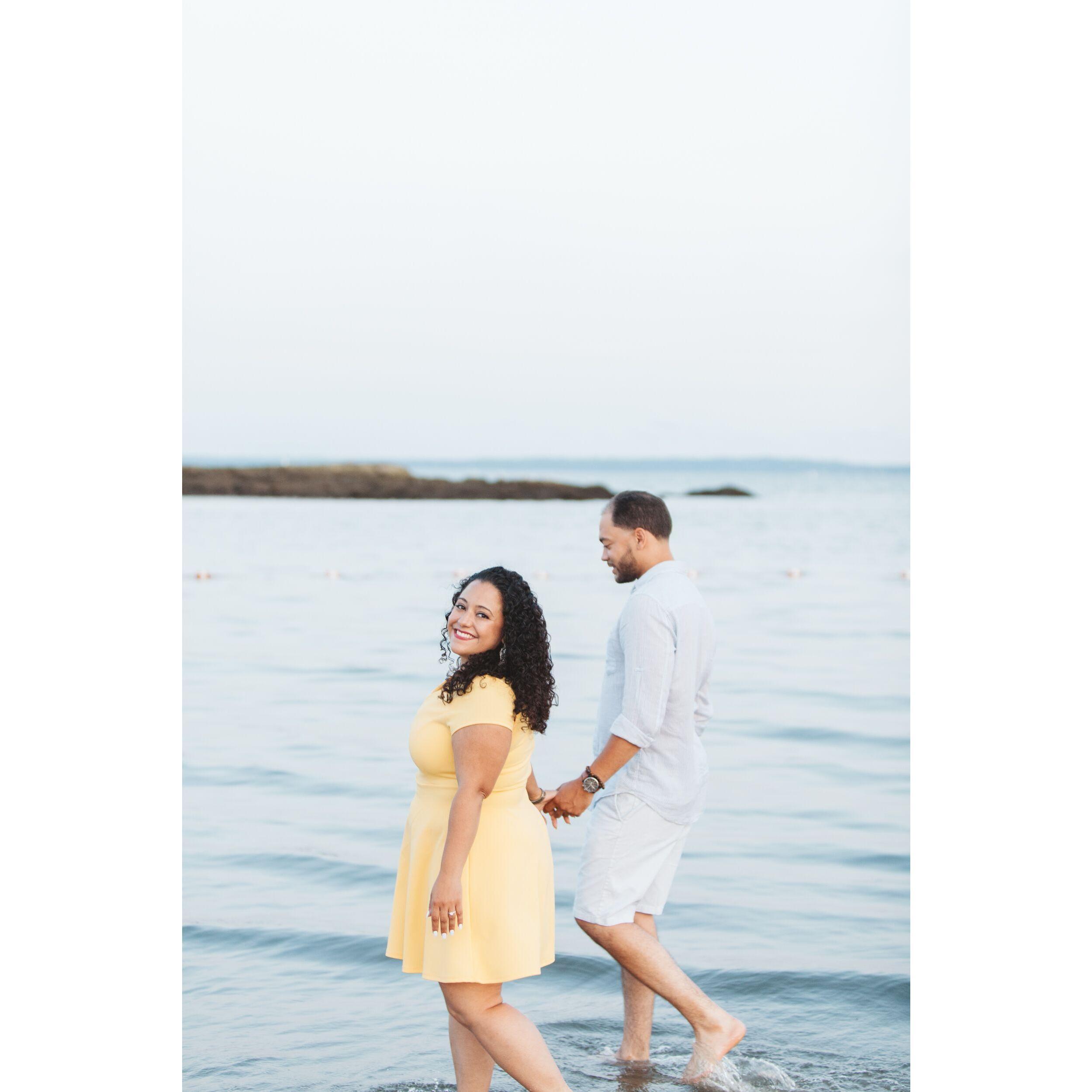 We wanted to capture the sun setting. We arrived too late. But, the water's temperature was perfect, the air was warm with a beautiful light breeze and I brought the sun with me! We love our pics!
