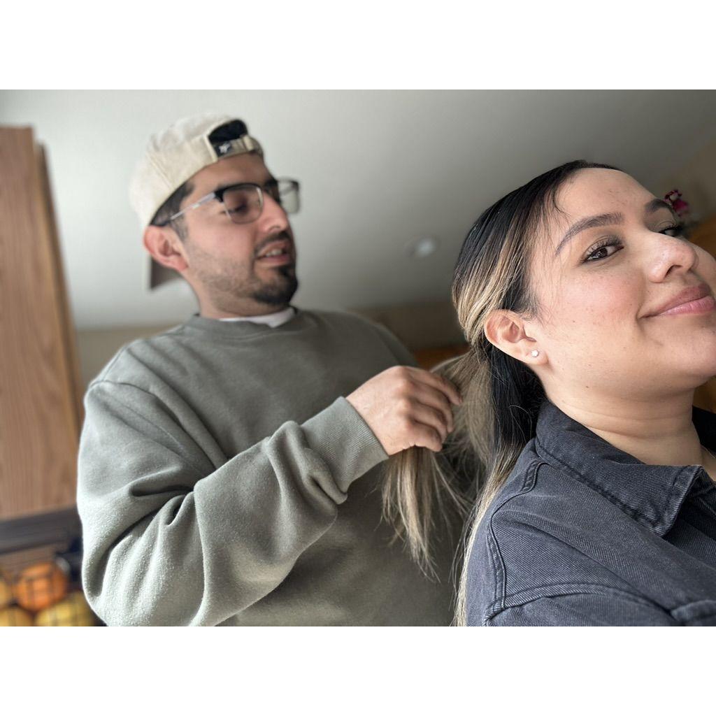 My own personal hair stylist <3