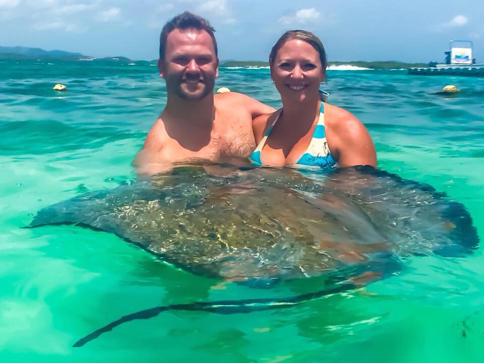 Swimming with Stingrays in Antigua!