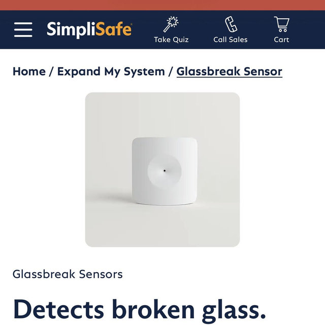 Glass Break Alarm Sensor | SimpliSafe SS3 Glassbreak Sensor
