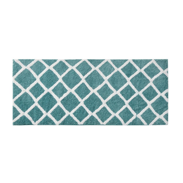 Madison Park 24"x60" Arlo Reversible Tufted Microfiber Bath Rug : Microfiber, Machine Washable, Non-Slip Backing