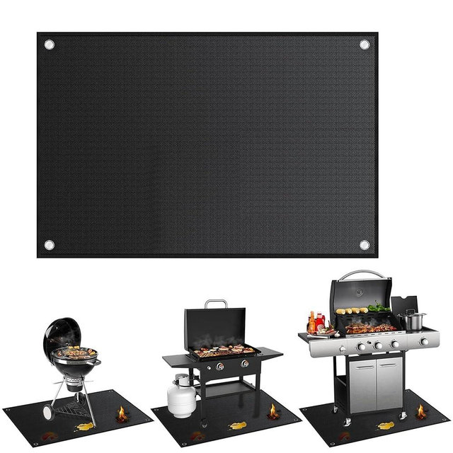 ifory Grill Mats for Outdoor Grill 60 x 40inch, Double-Sided Fireproof Grill Mat, Grill Matt for Outdoor Grill Deck Protector, Oil-Proof Waterproof BBQ Protector for Decks and Patios, Easy to Clean