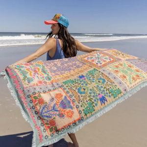 Shabana Beach Towel - Mandala Folk Patchwork
