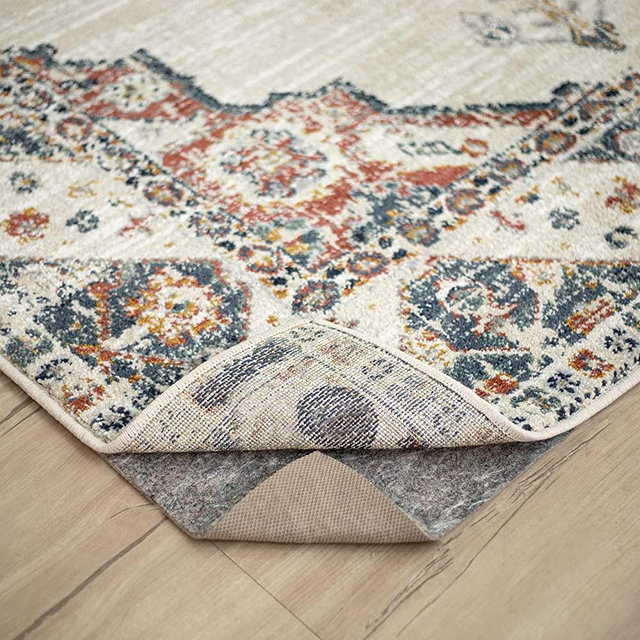 Mohawk Home 7' x 9' Non Slip Rug Pad Gripper 1/4 Thick Dual Surface Felt + Rubber Gripper - Safe for All Floors