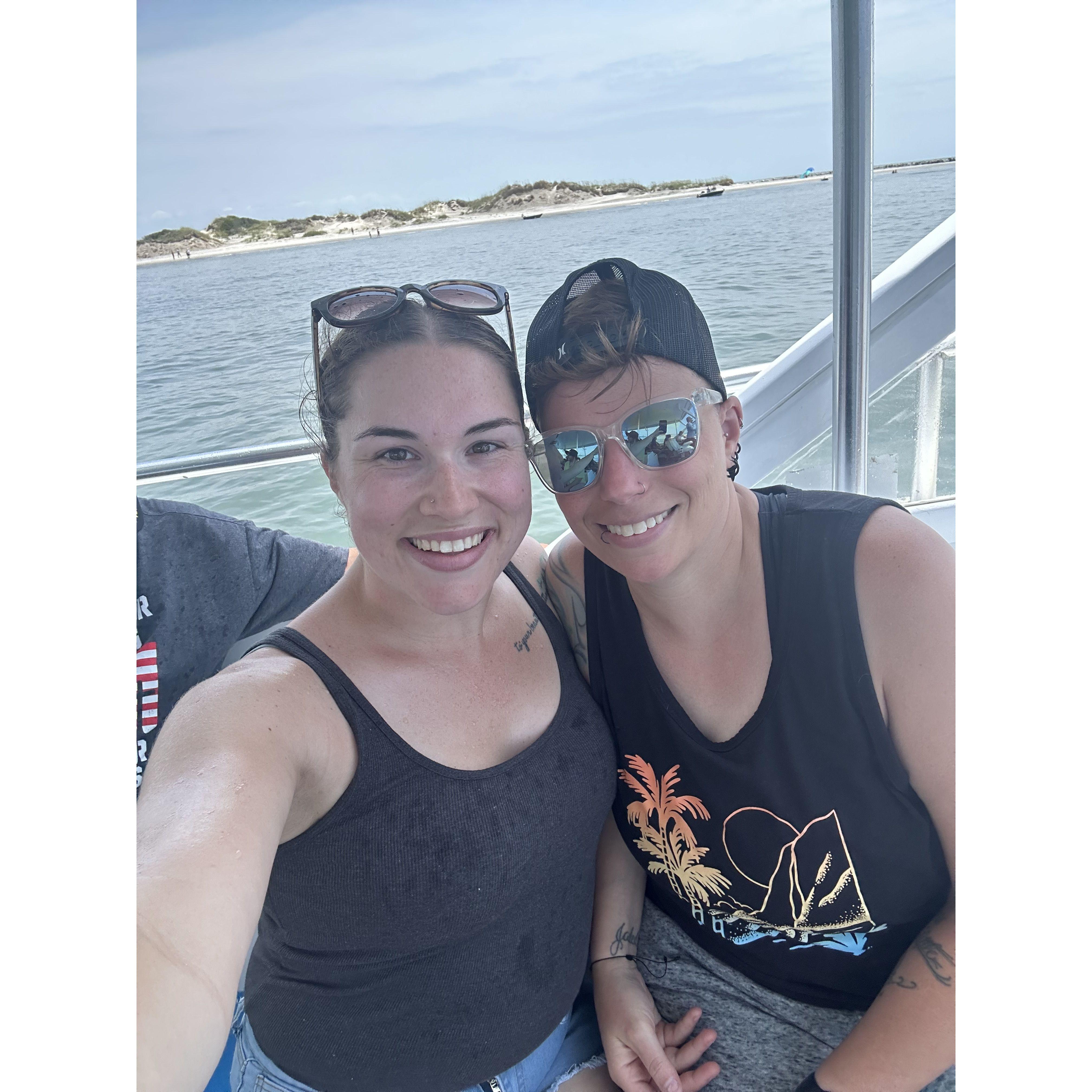 Part 1 of engagement day, dolphin cruise. She had no clue what was about to happen in a few hours.